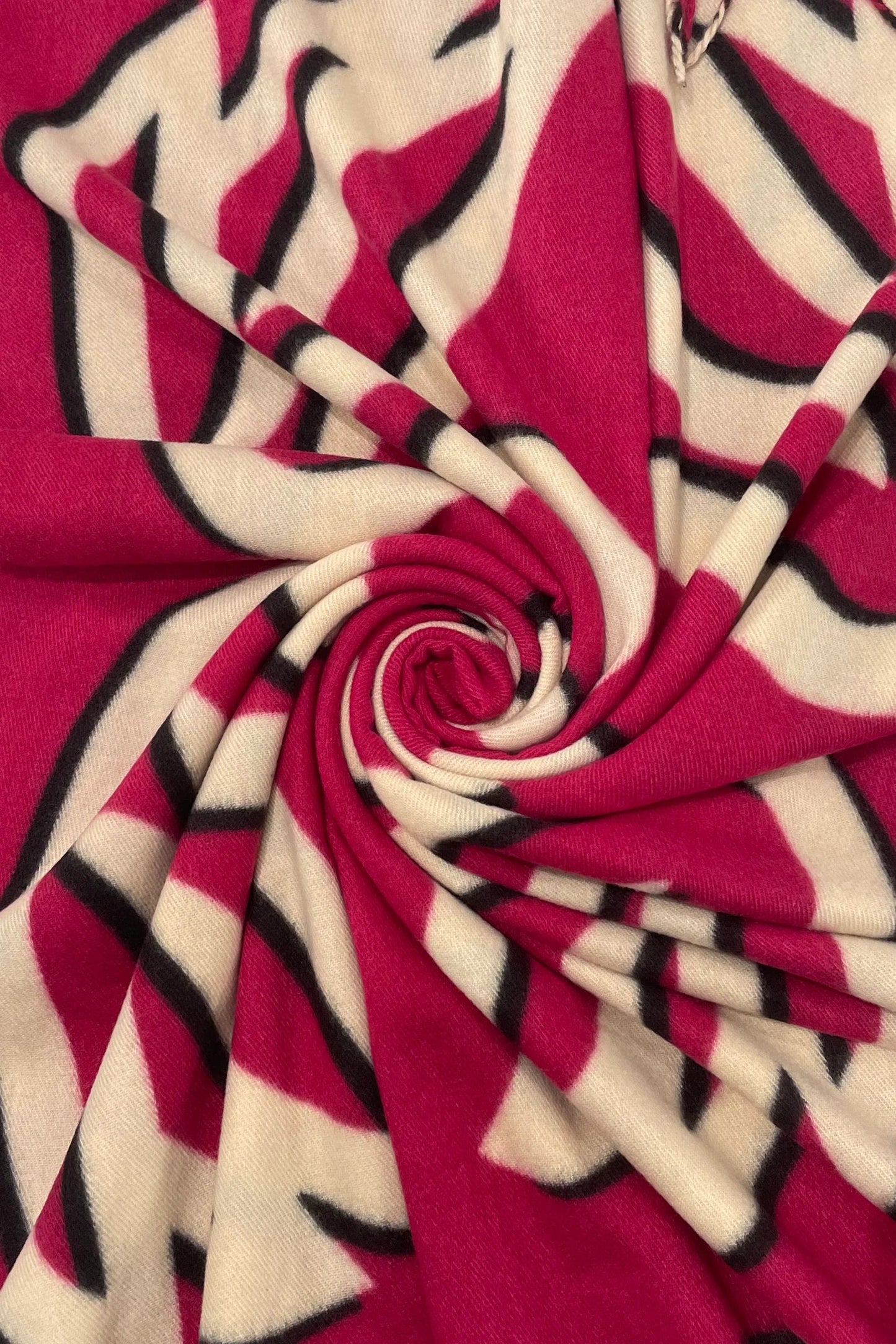 Berry Pink Abstract Mix Scarf