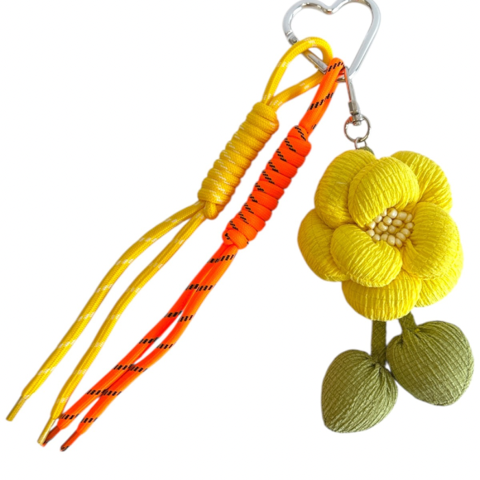 Large Yellow Flower Bag Charm