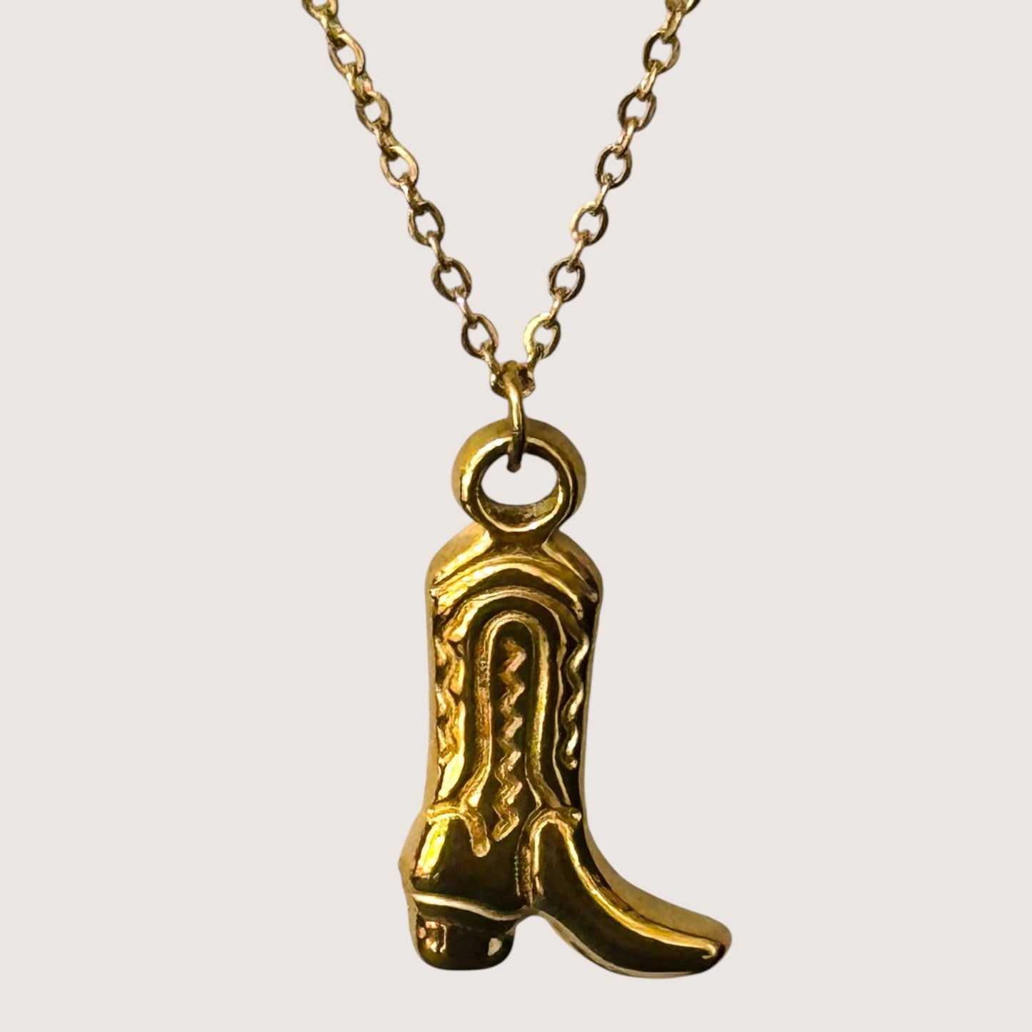Gold Cowboy Boot Necklace