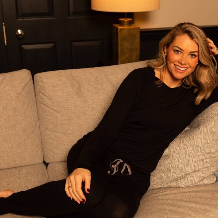Black Jersey Slouch Pyjama Set