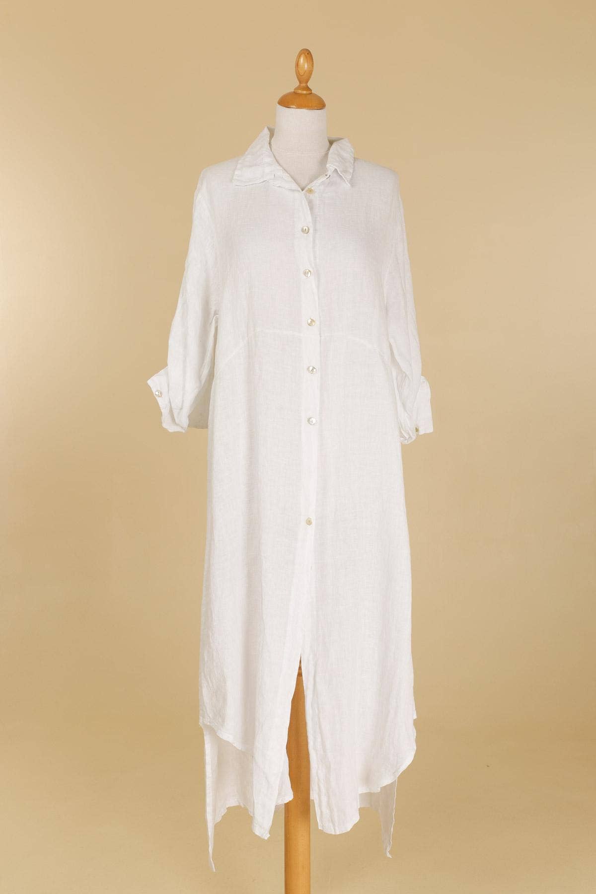 White Linen Shirt Dress