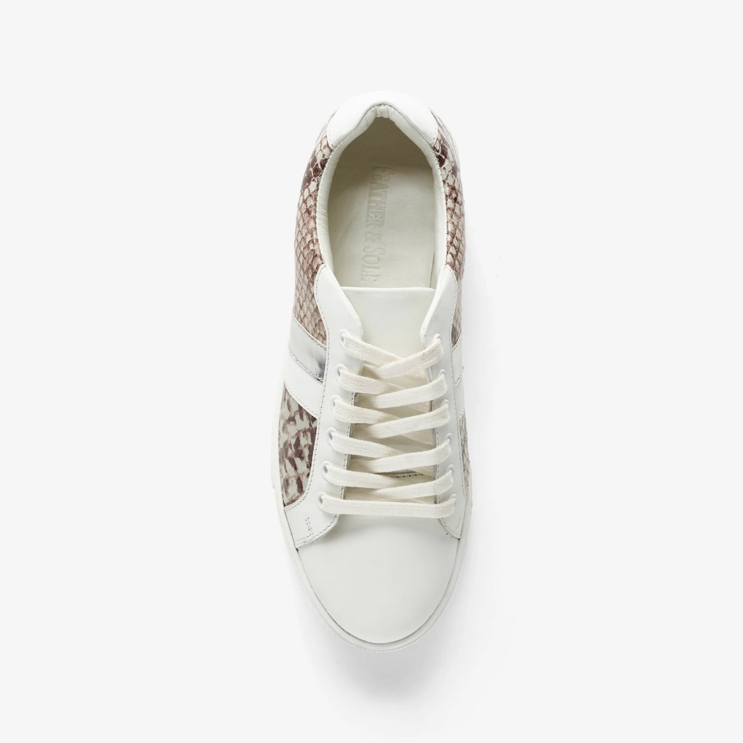 White leather Wide Fit Trainer