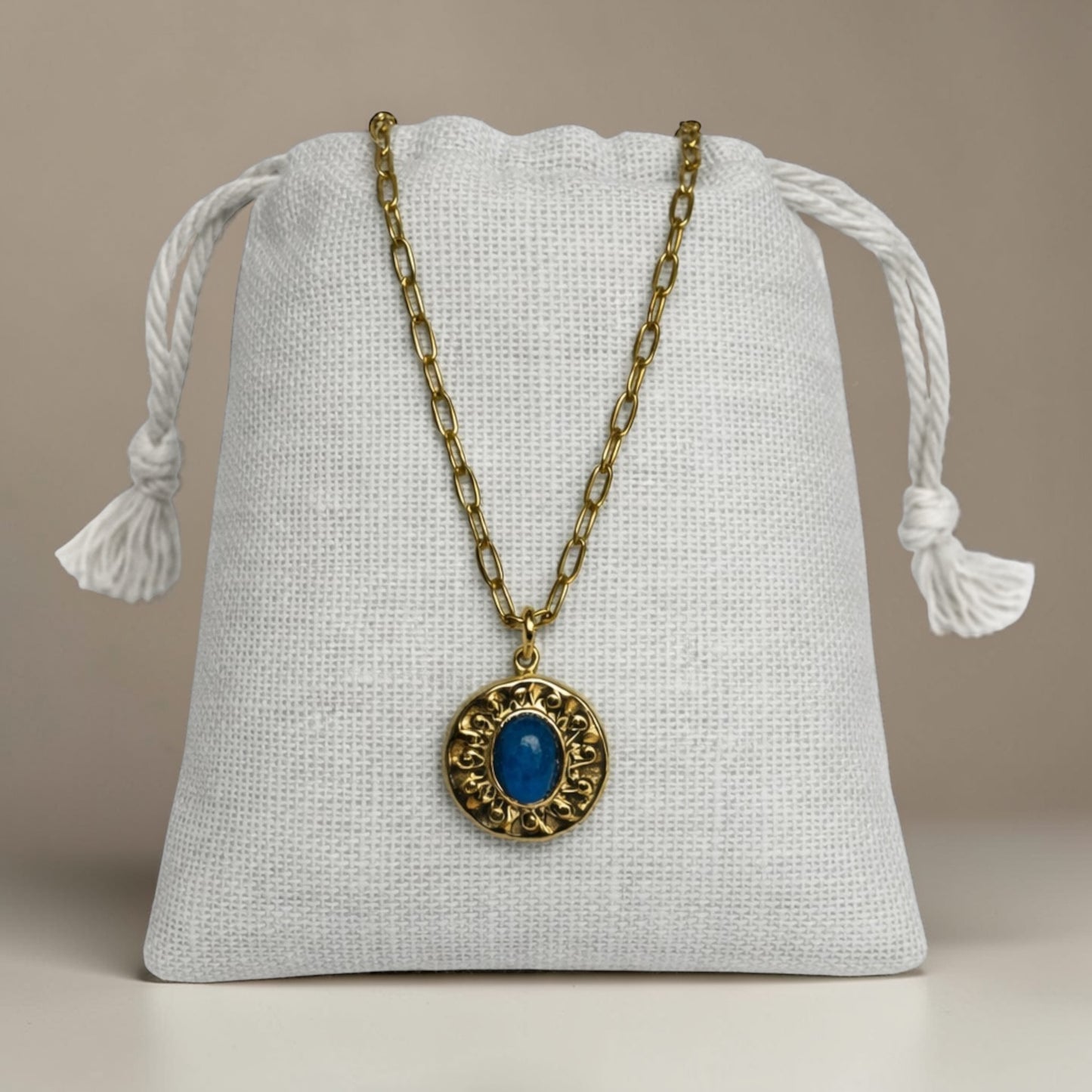 Gold Lapis Lazuli Necklace