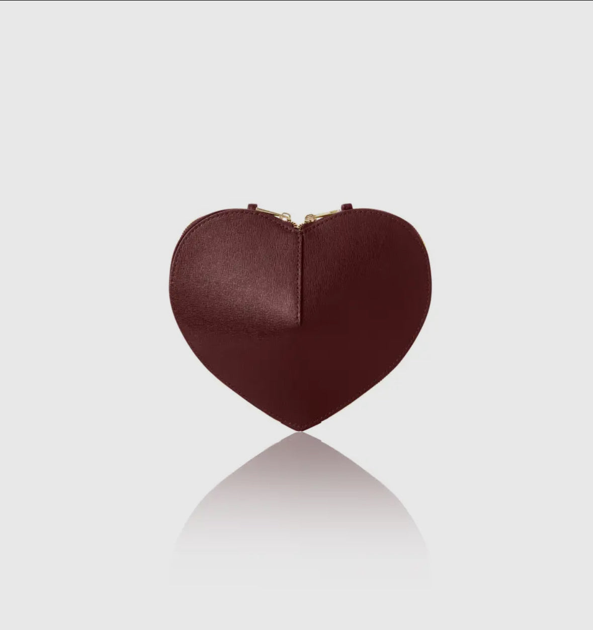 Bordeaux Leather Heart Shape Cross Body Bag