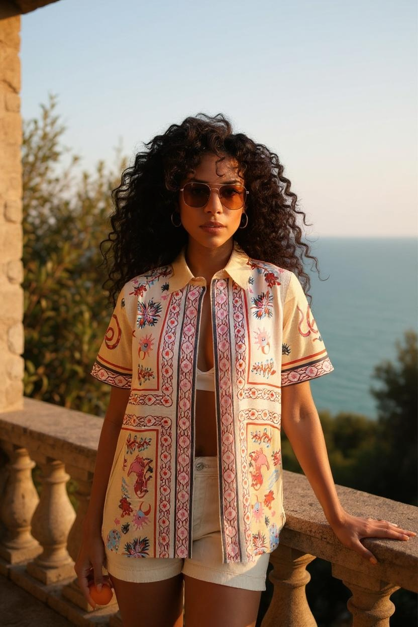 Multi Print Short Sleeve Shirt