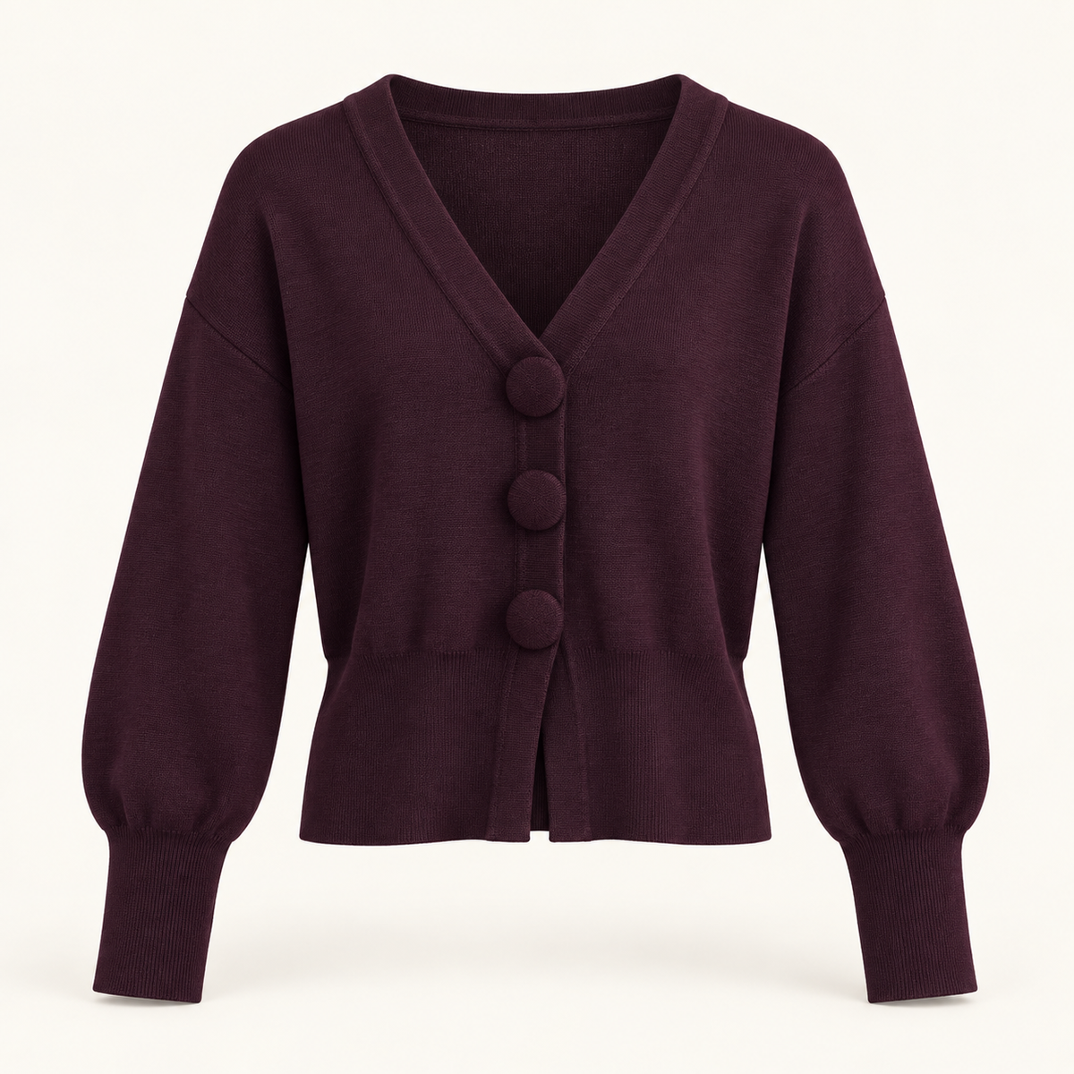 Bordeaux Large Button Cardi