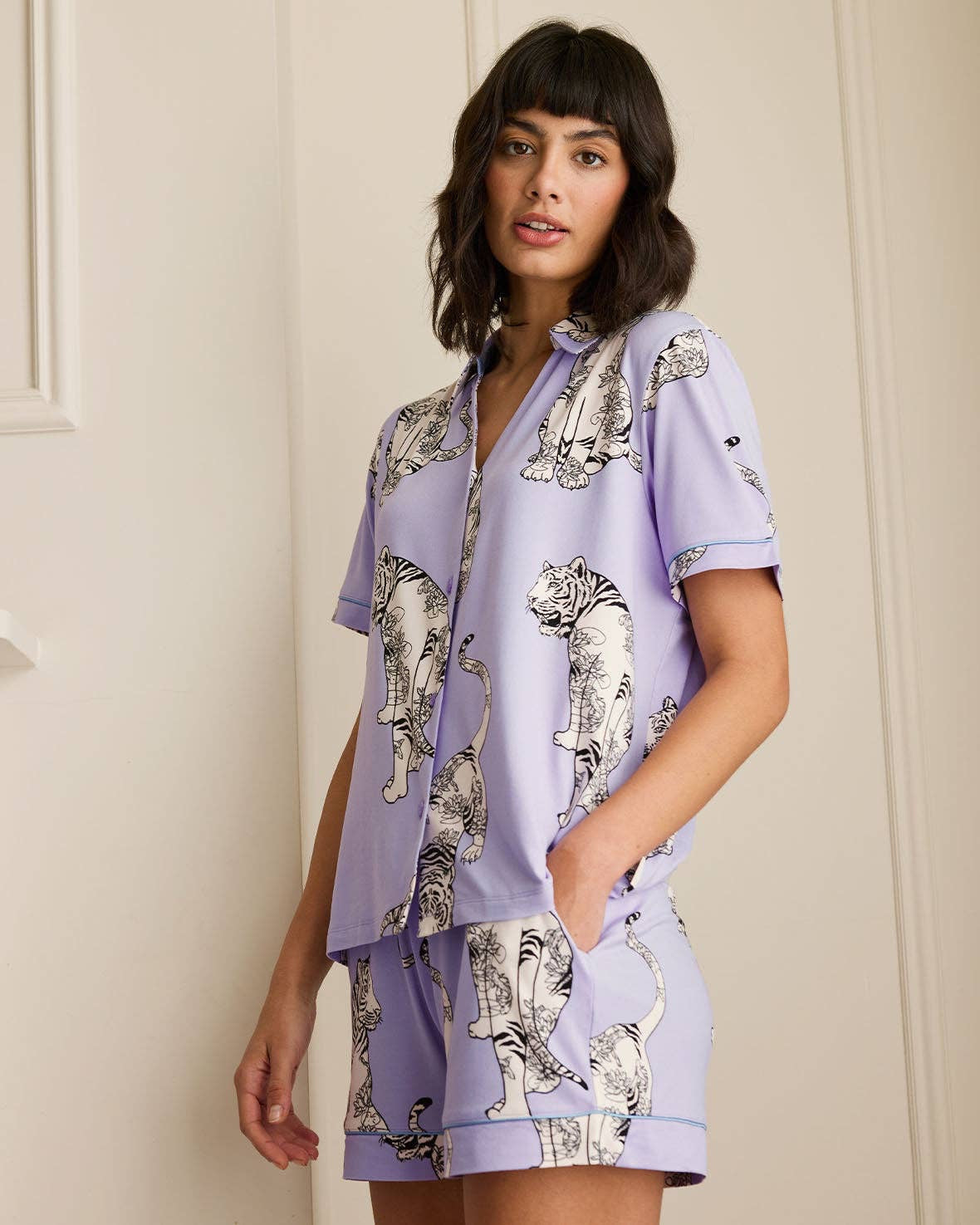 Lotus Tiger Print Short Pyjama Set