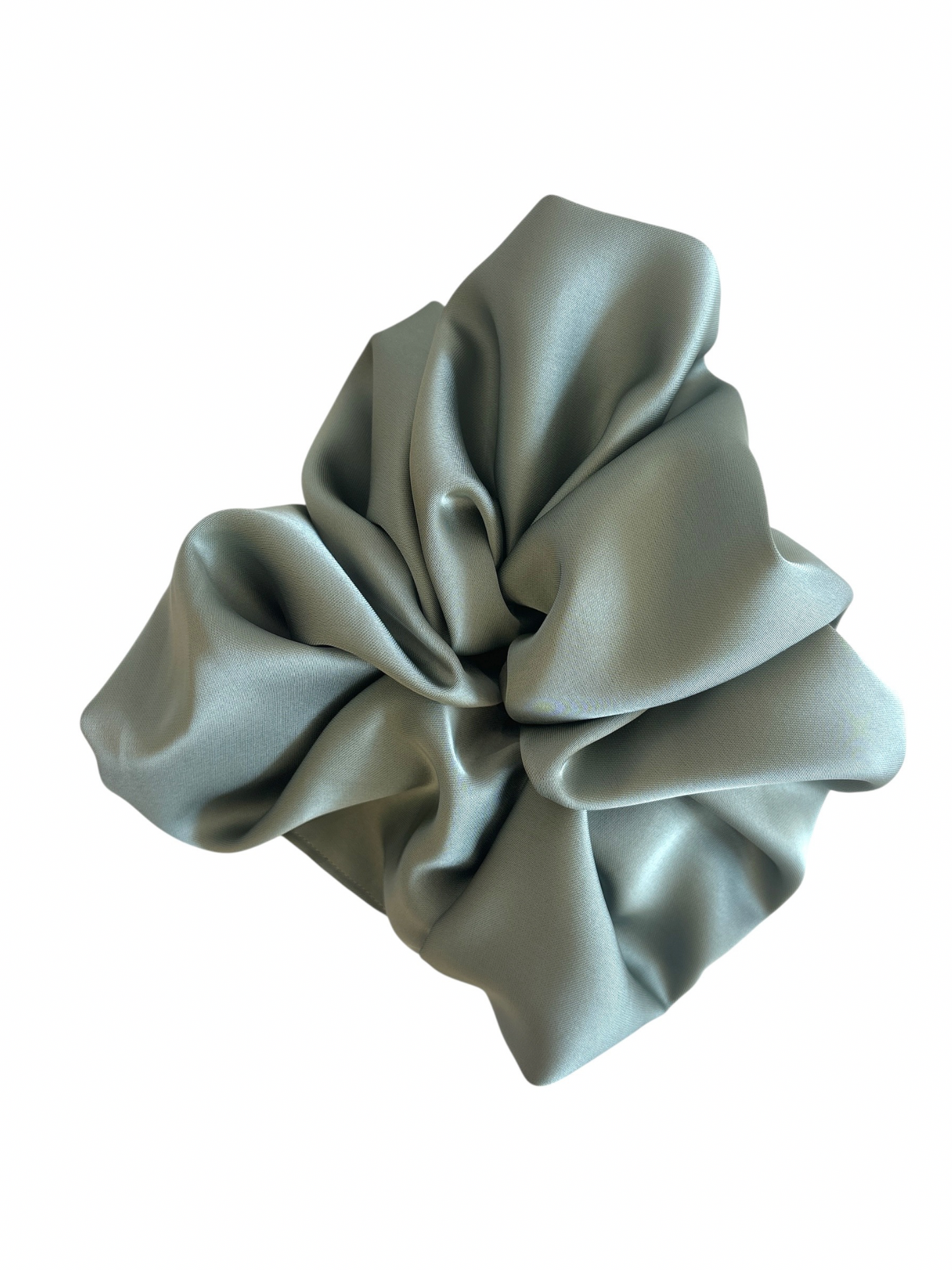 Large Mint Satin Hair Scrunchie