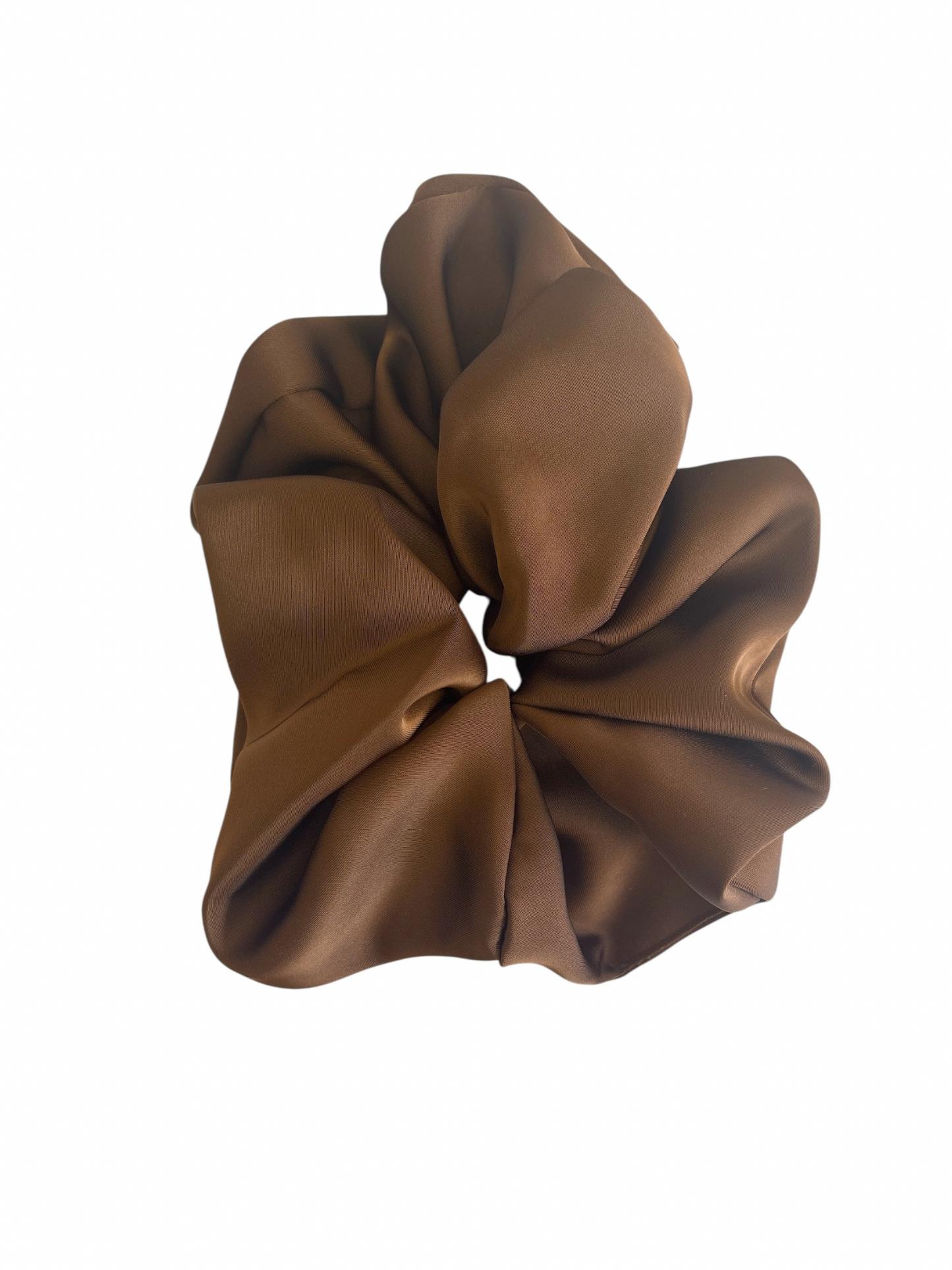 Large Brown Satin Hair Scrunchie