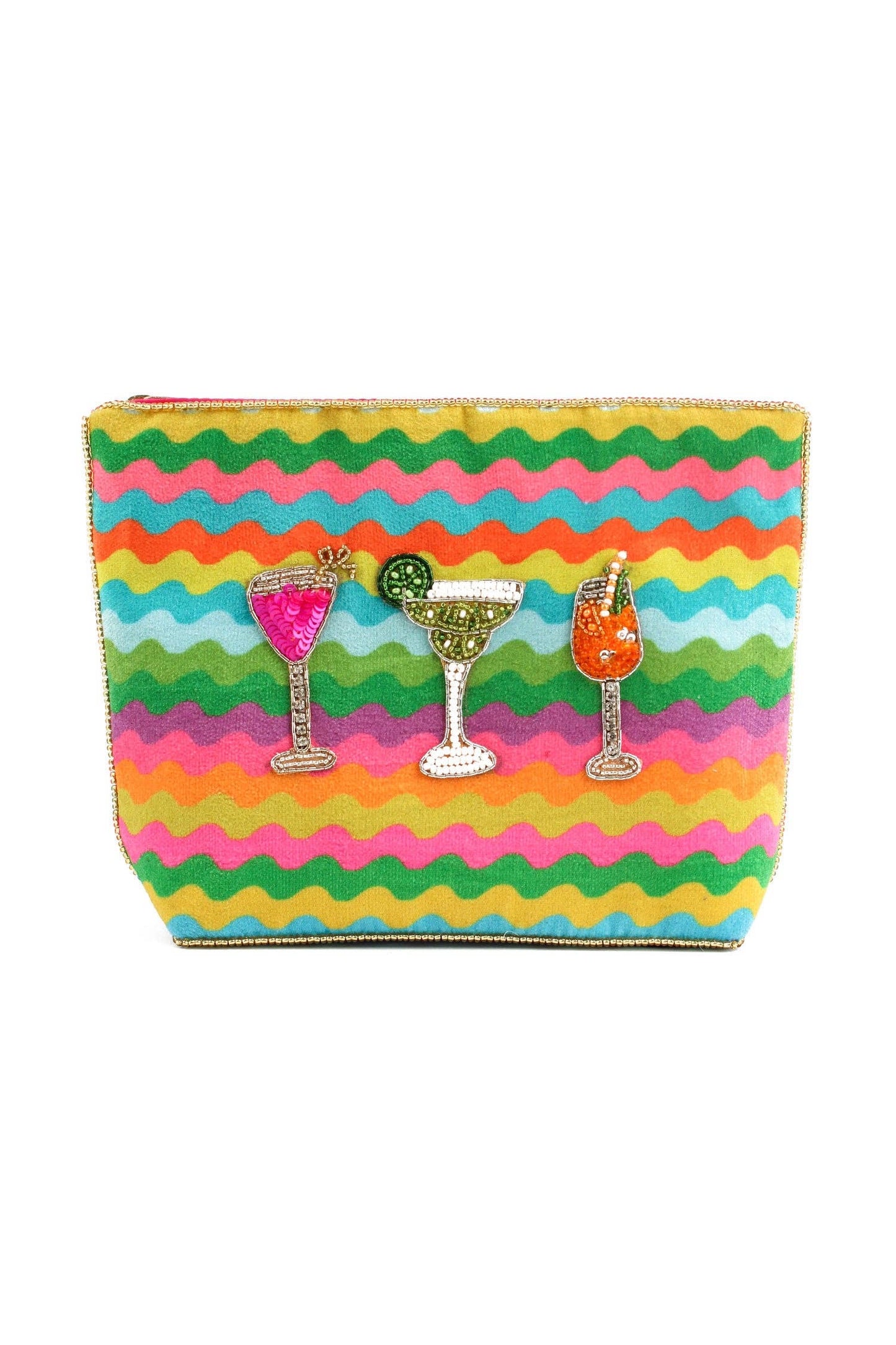 Summer Cocktails Stripe Pouch