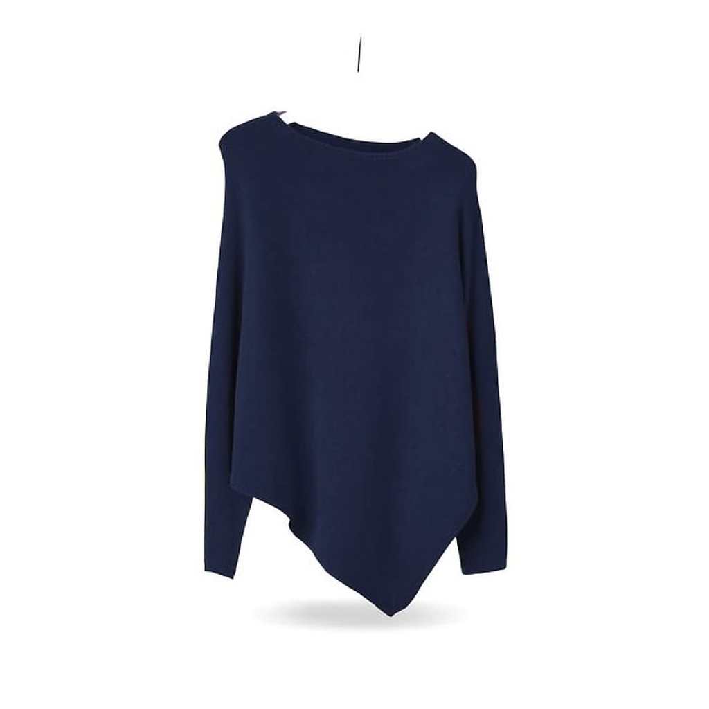 Navy Asymmetric Slouch Jumper