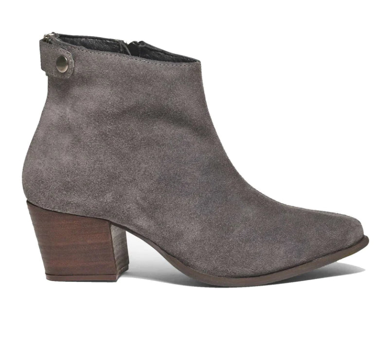Grey Suede Wide Fit Ankle Boot
