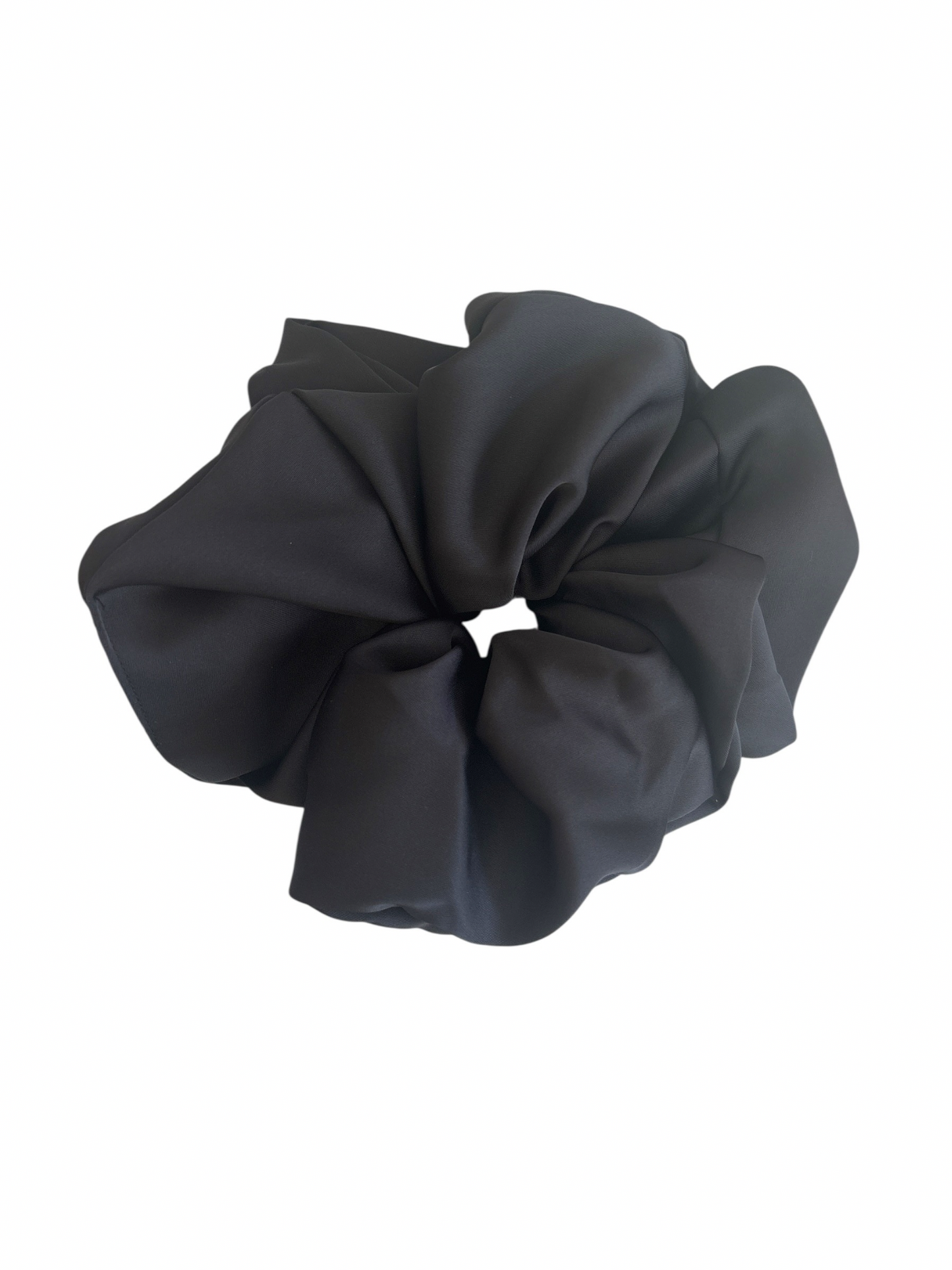 Large Black Satin Hair Scrunchie