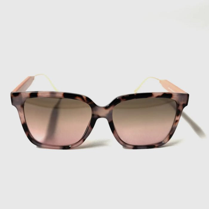 Tortoise and Beige Sunglasses with Gold Metal Arm