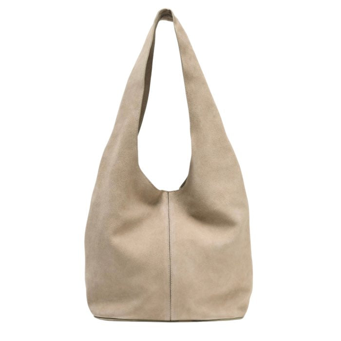 Taupe Suede Hobo Bag
