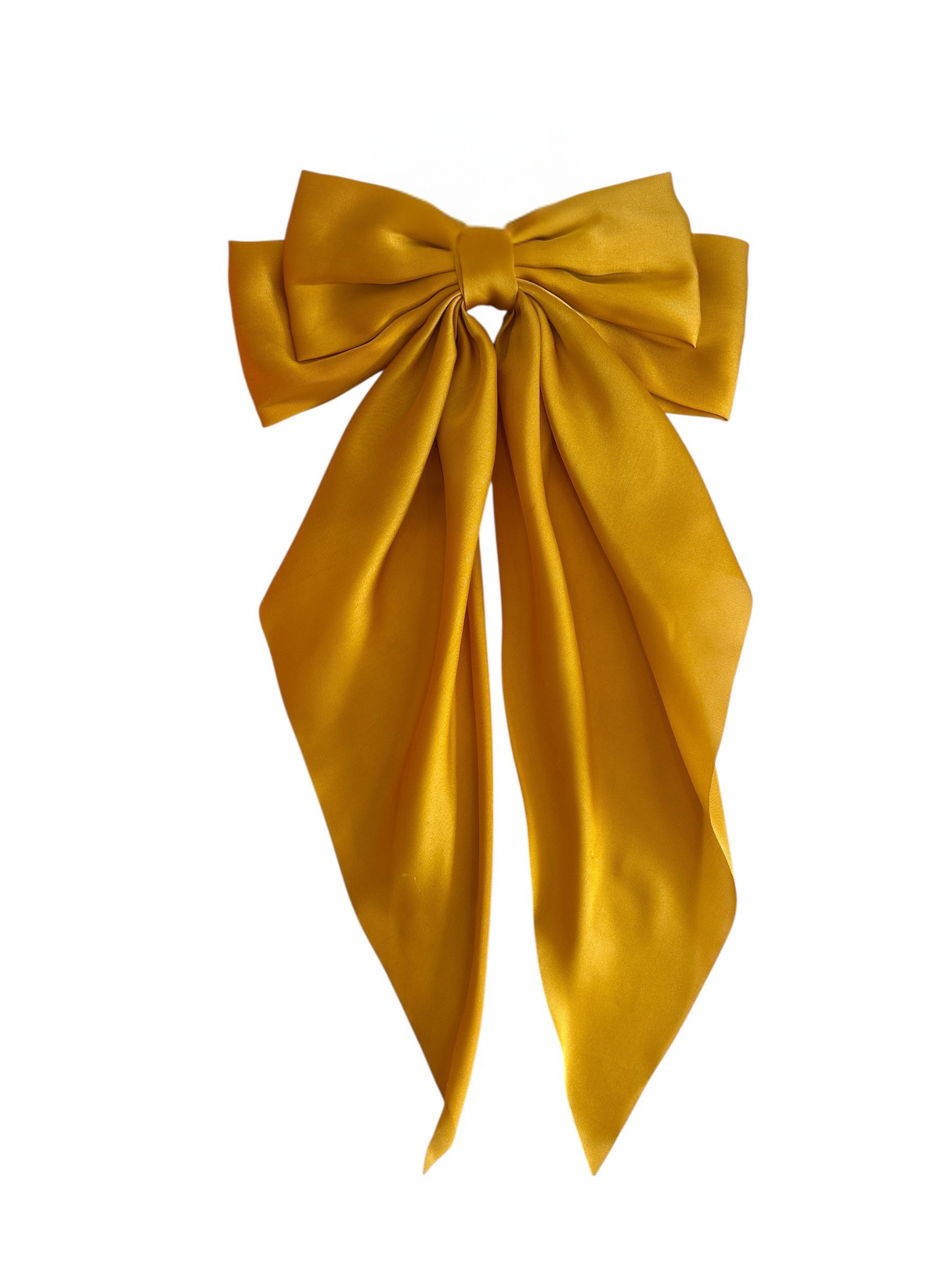Large Yellow Satin Hair Bow
