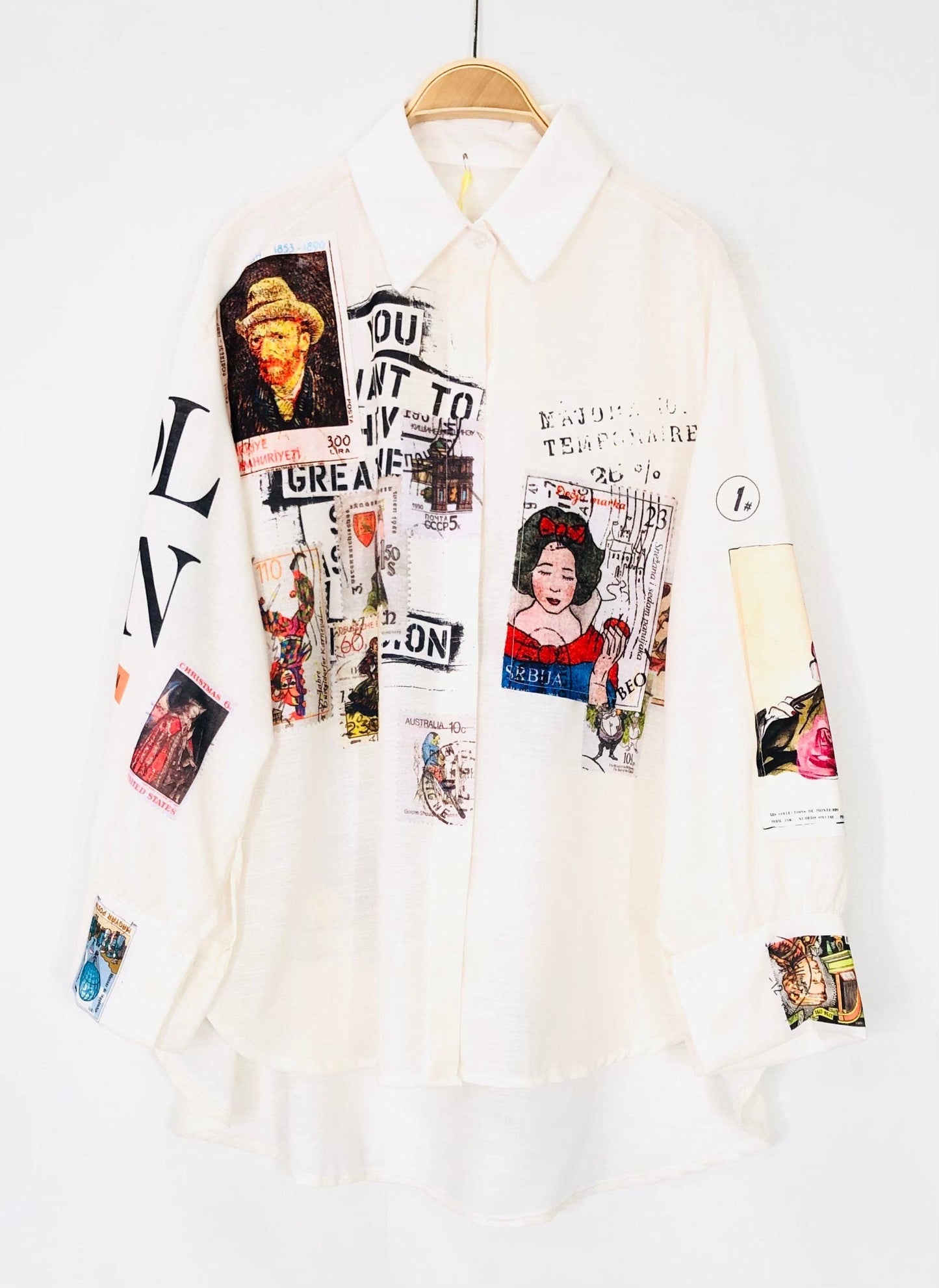 Cream Tarot Printed Shirt