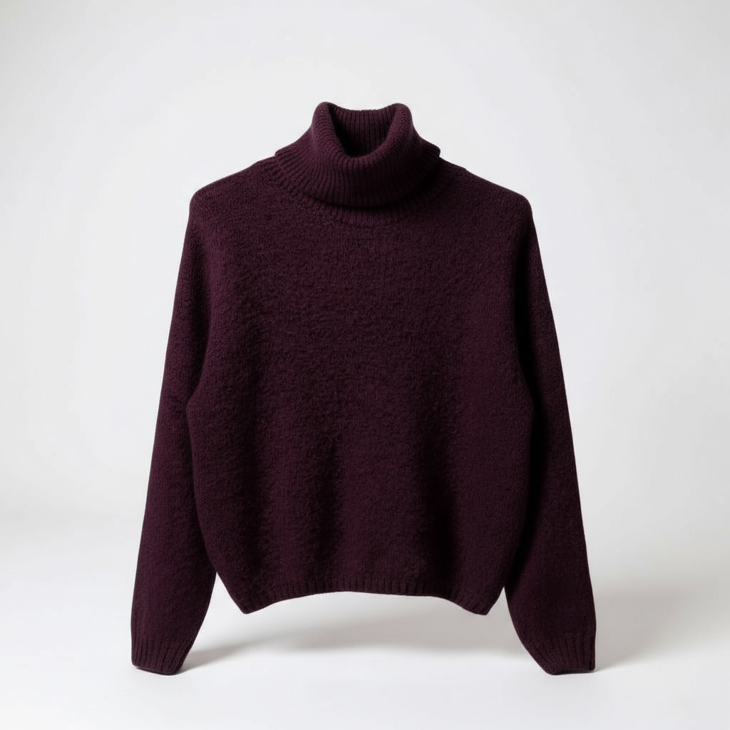 Plum Slouch Roll Neck Jumper