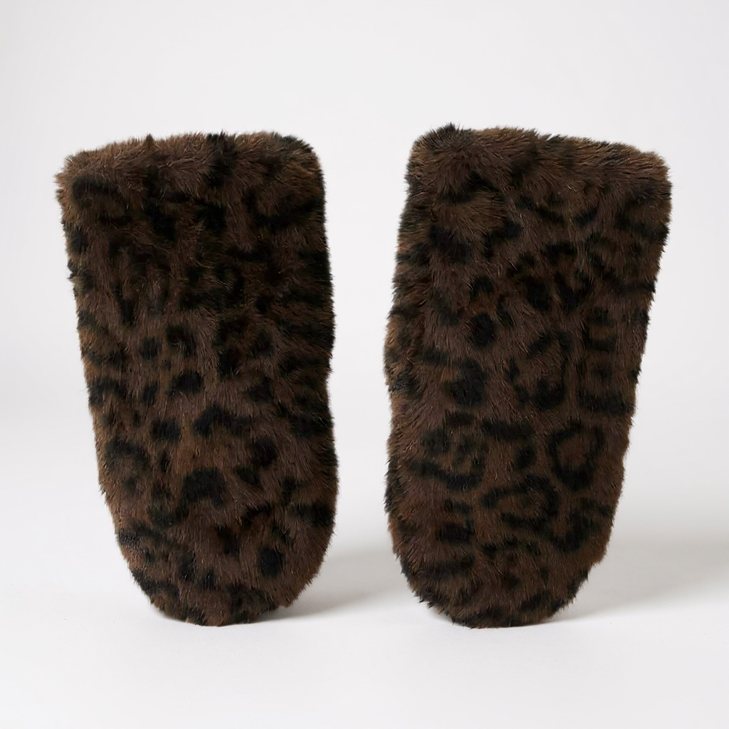 Leopard Faux Fur Mitten