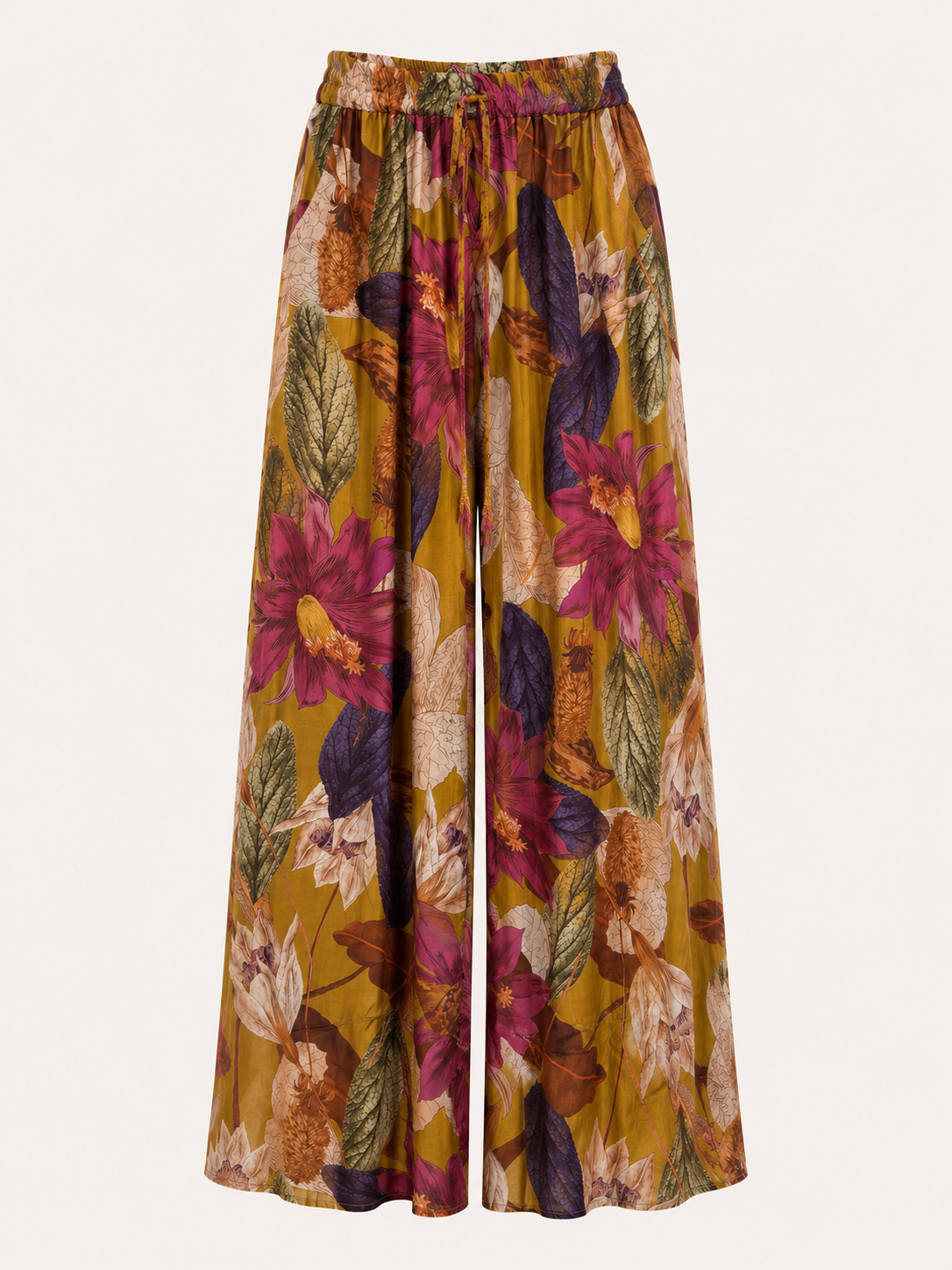 Purple Floral Printed Palazzo Trousers