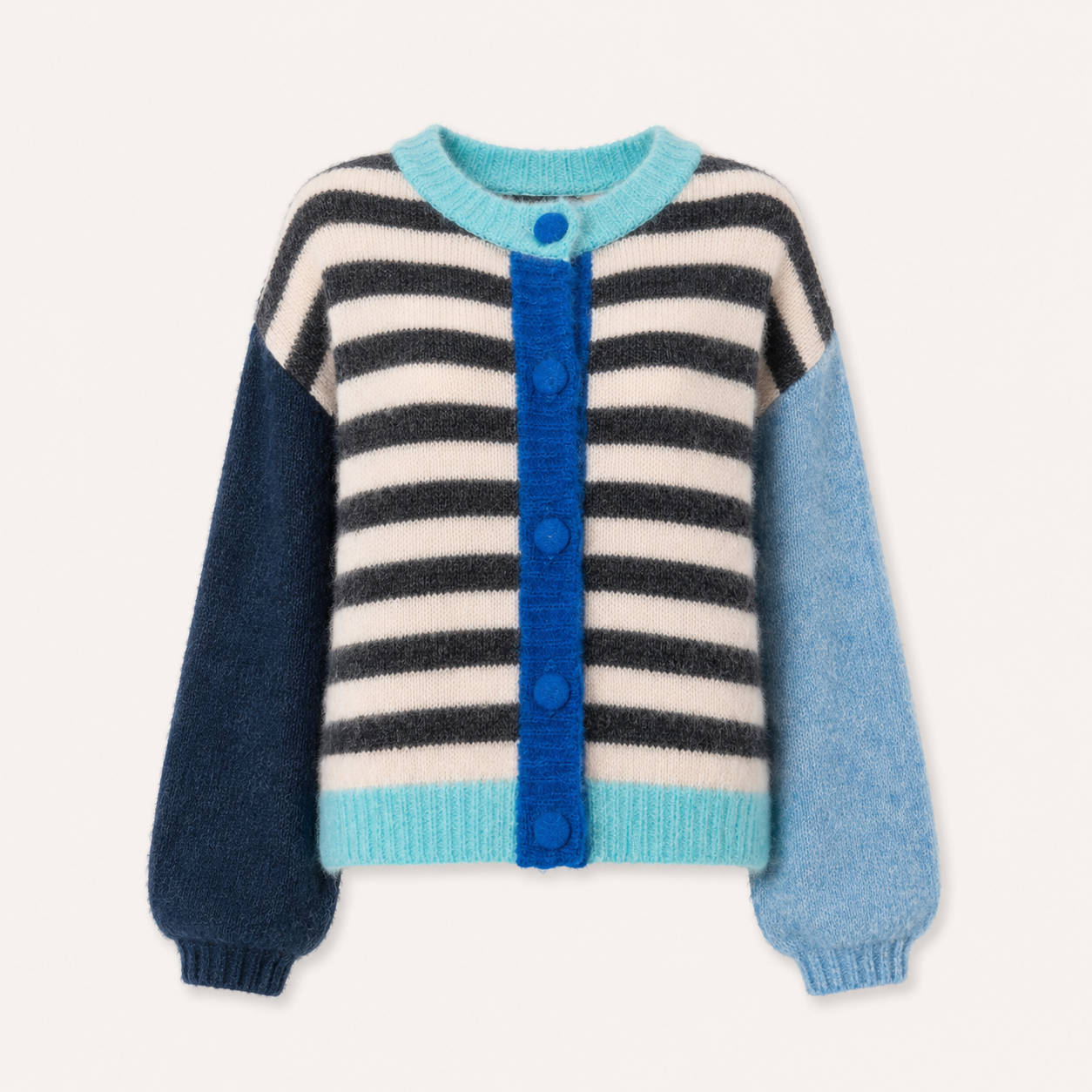 Blue Stripe Extra Fluffy Cardi