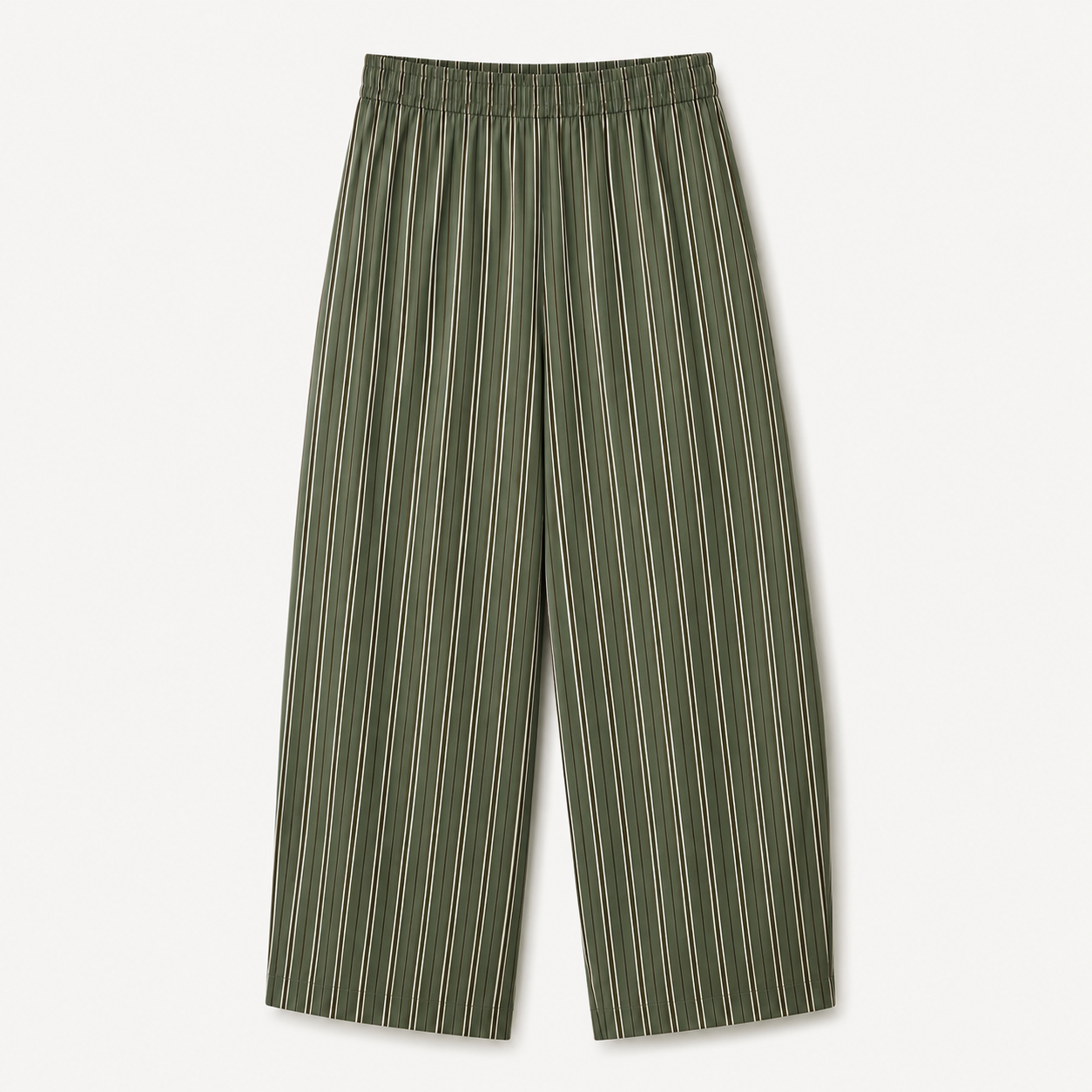 Khaki Stripe Cocoon Trousers