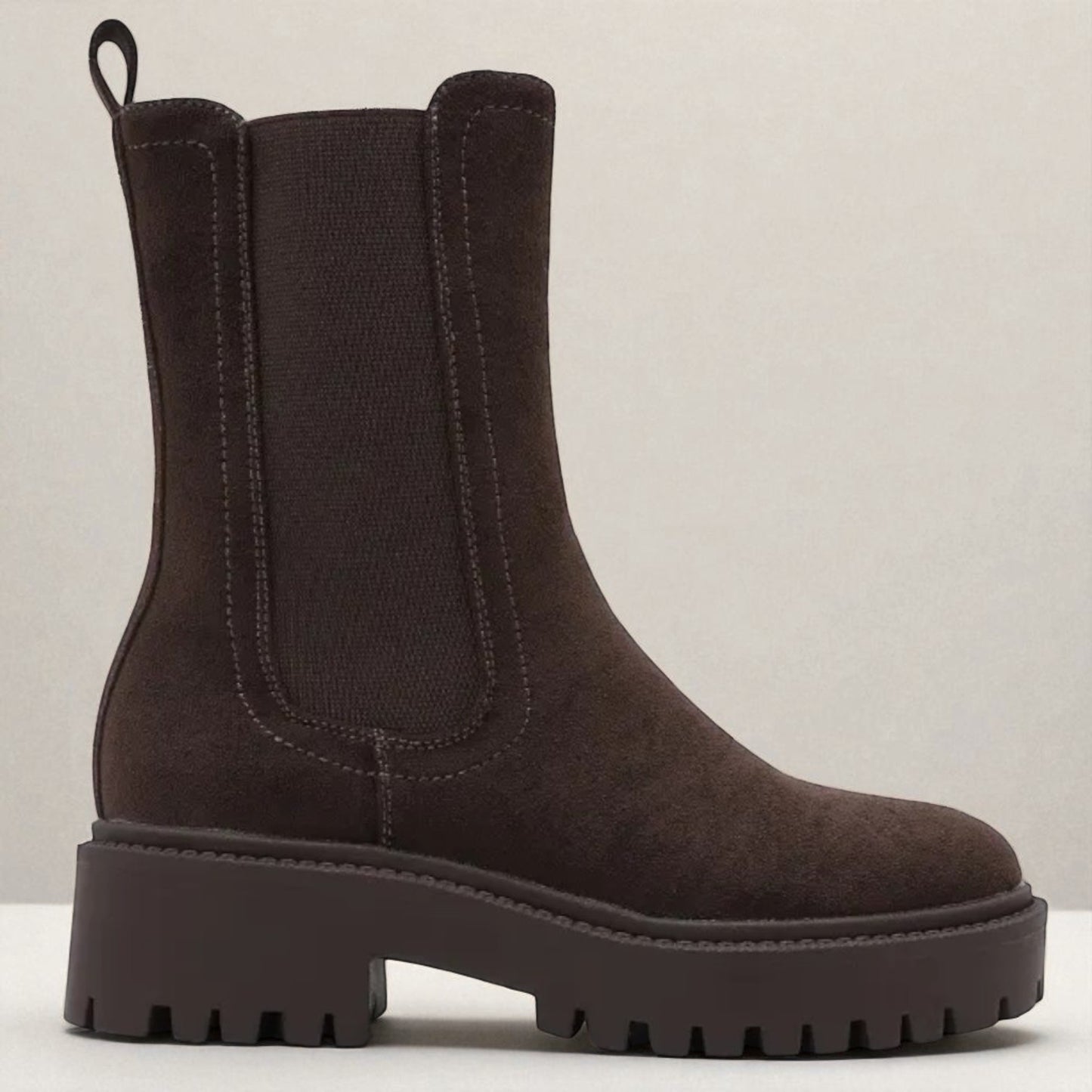 Chocolate Brown Chunky Sole Chelsea Boot