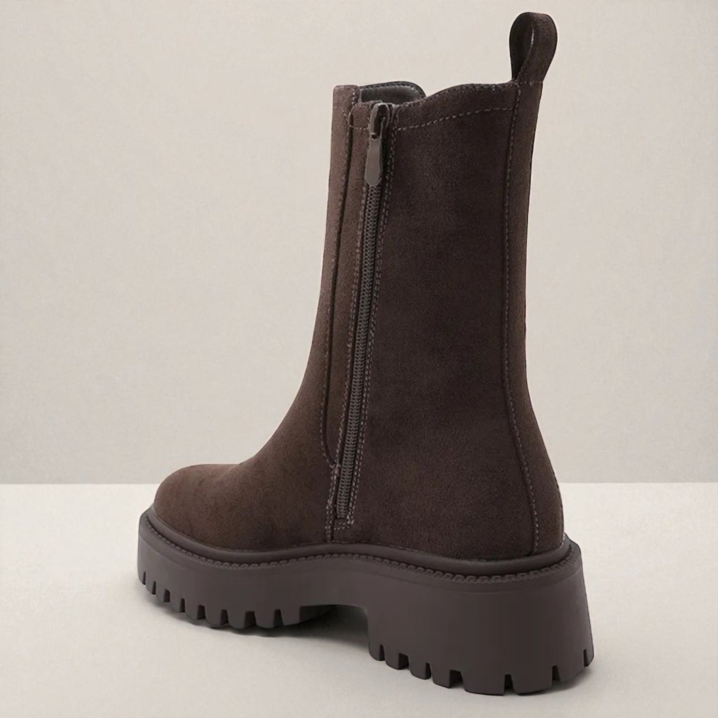 Chocolate Brown Chunky Sole Chelsea Boot