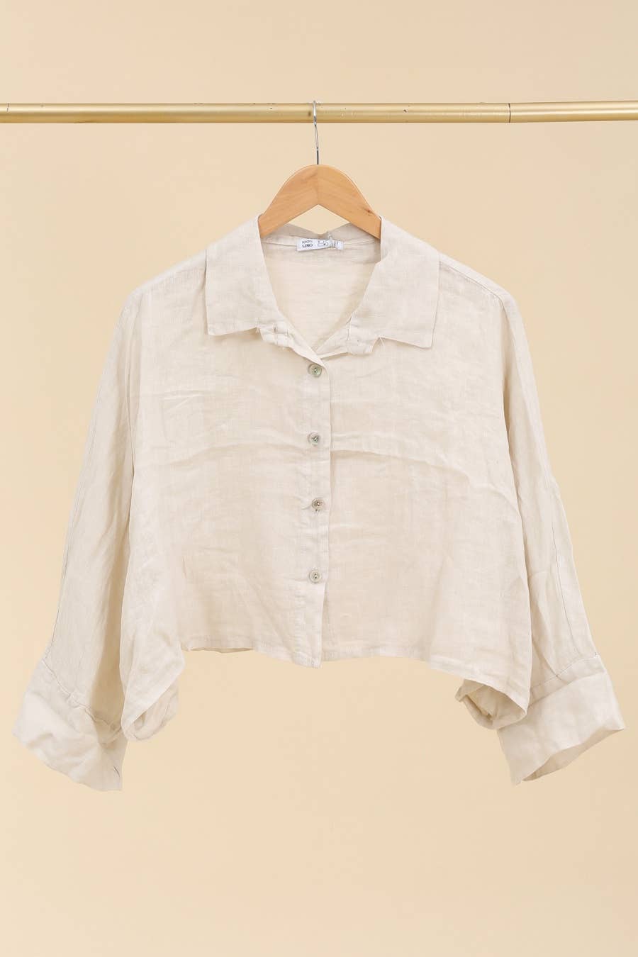 Natural Linen 3/4 Sleeve Shirt