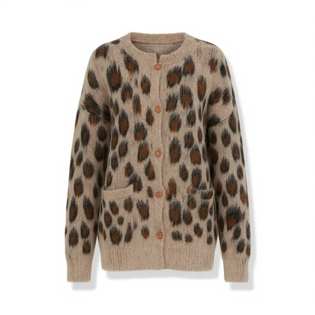 Fluffy Leopard Cardigan