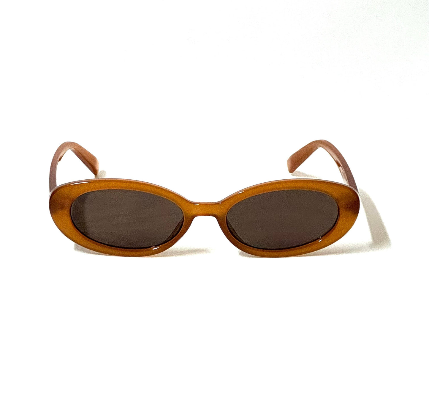 Brown Oval Sunglasses