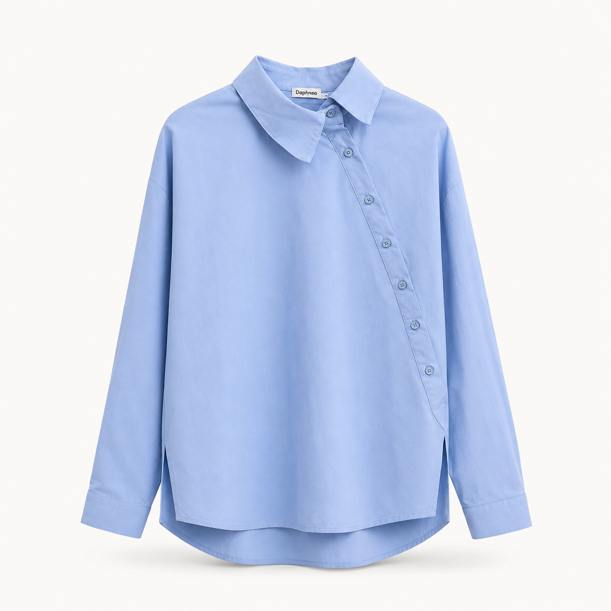 Asymmetric Collar Cotton Shirt