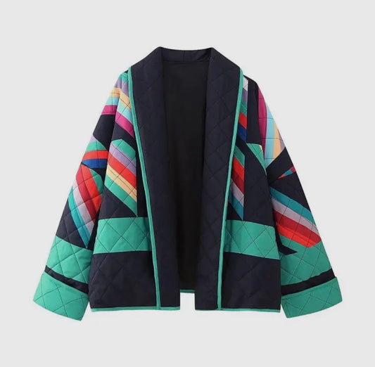 Bright Patchwork Print Jacket