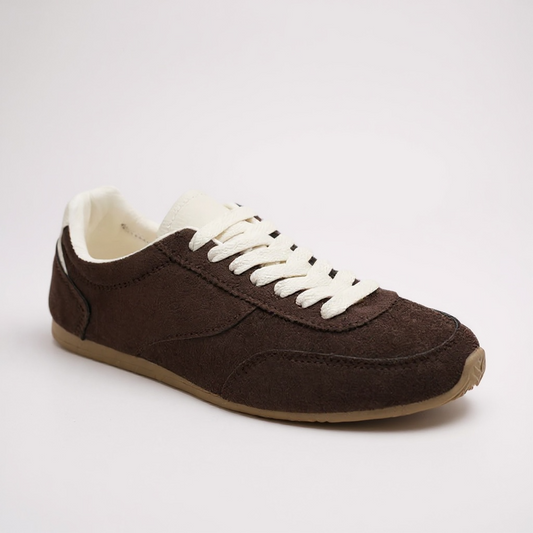 Brown Suedette Lace Up Trainer