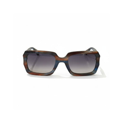 Blue and Brown Rectangular Framed Sunglasses