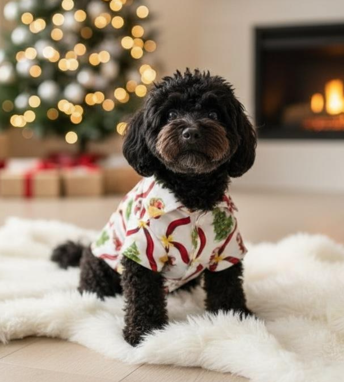 Pets Organic Cotton Christmas Tree & Dog Pyjama T-Shirt