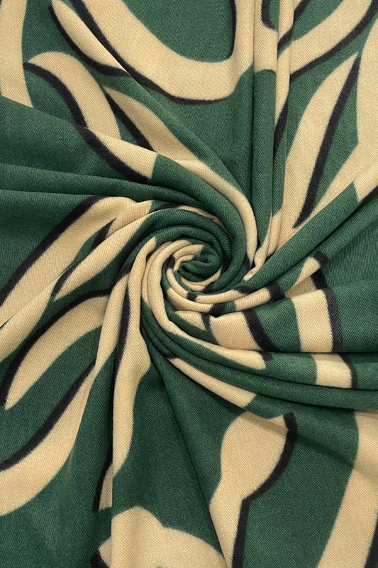 Emerald Green Abstract Mix Scarf