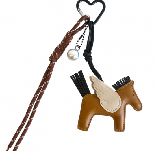 Tan Pegasus Bag Charm