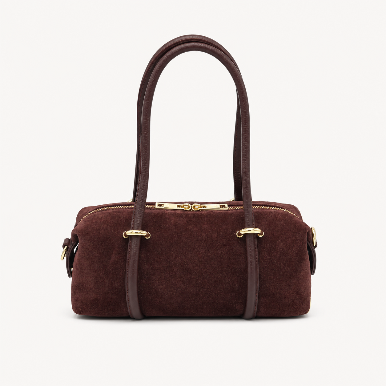 Plum Green Suede/Leather Mix Crossbody Bag