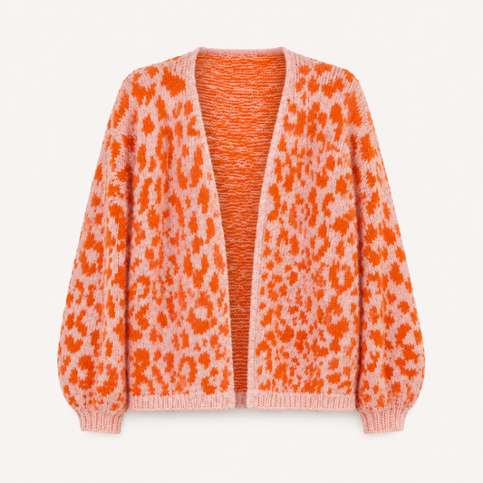 Pink/Coral Leopard Cardi