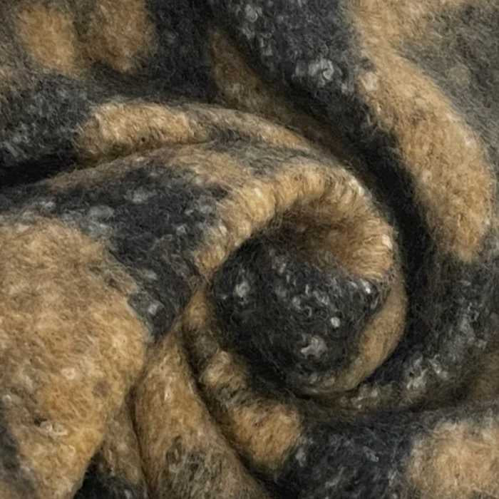 Leopard Blanket Scarf with Large Cream Tassel