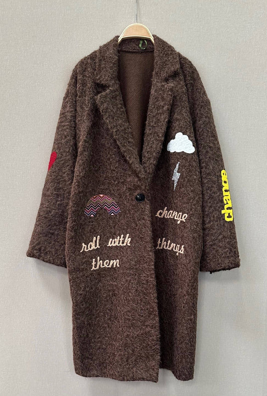 Chocolate Embroidered Coat