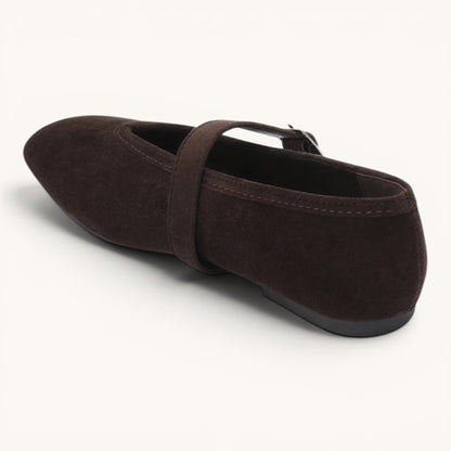 Brown Suedette Ballerina