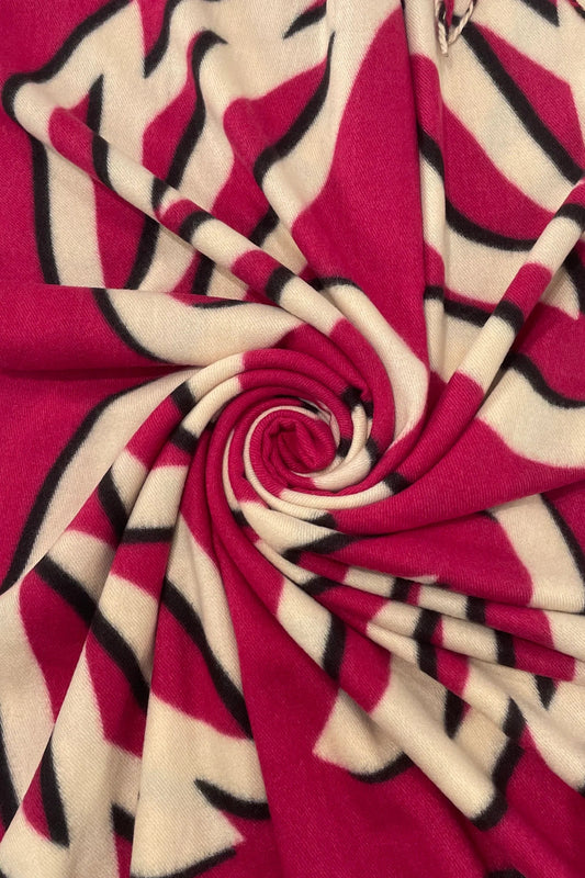 Berry Pink Abstract Mix Scarf