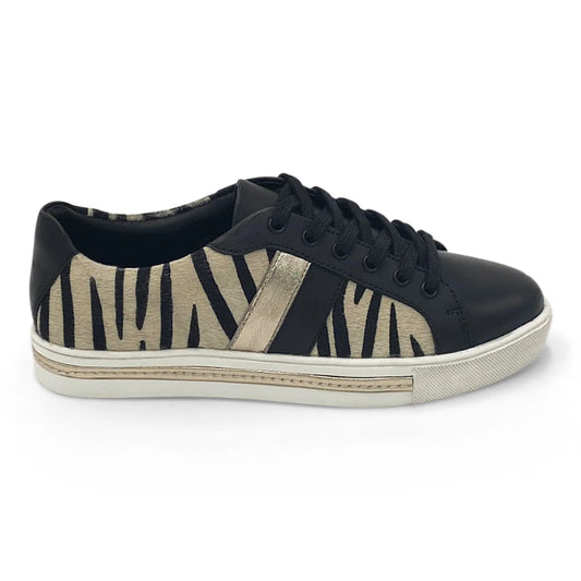 Zebra leather Wide Fit Trainer