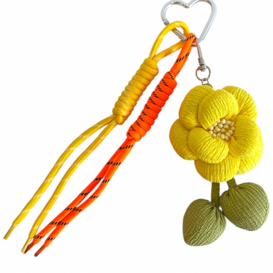 Large Yellow Flower Bag Charm