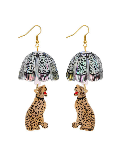 Leopard Lamp Shade Earrings - Iridescent | Tatty Devine