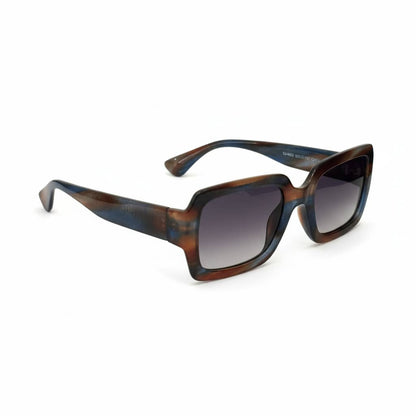 Blue and Brown Rectangular Framed Sunglasses