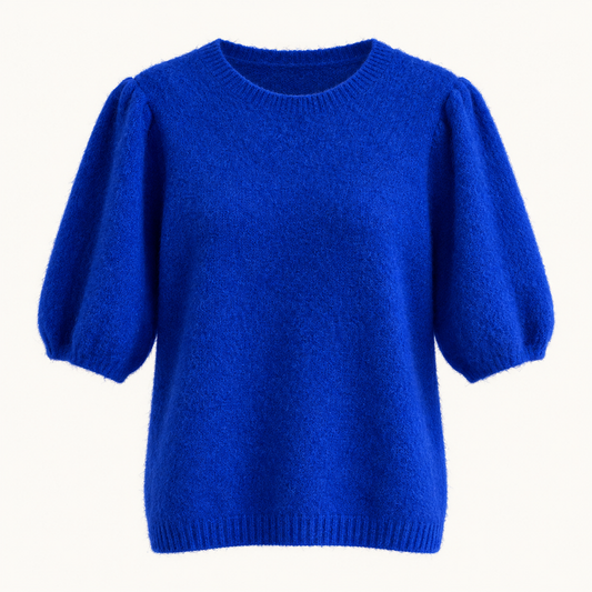 Cobalt Alpaca Puff Sleeve Jumper