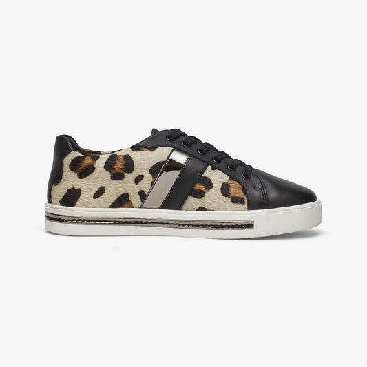 Leopard leather Wide Fit Trainer